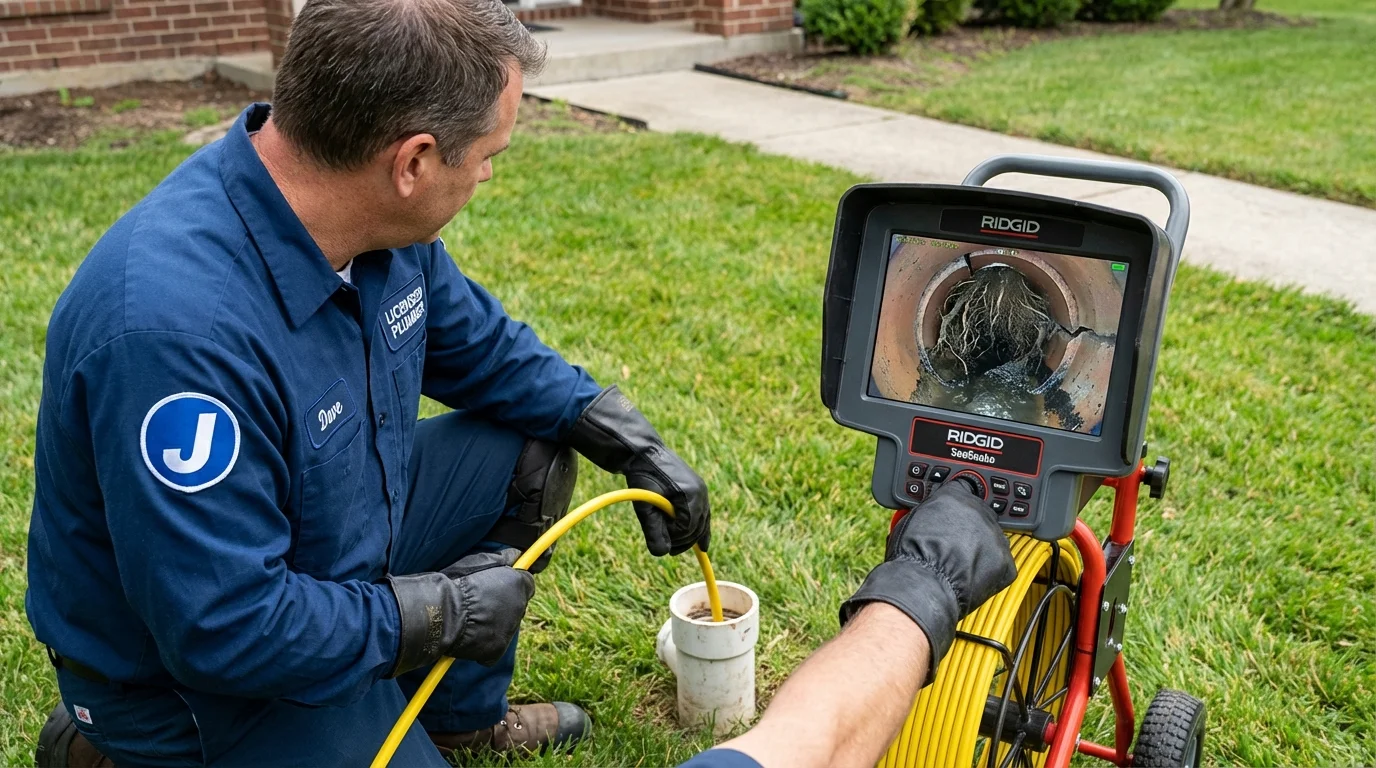 Sewer camera inspection being performed by Johns Plumbing LLC in East Berlin